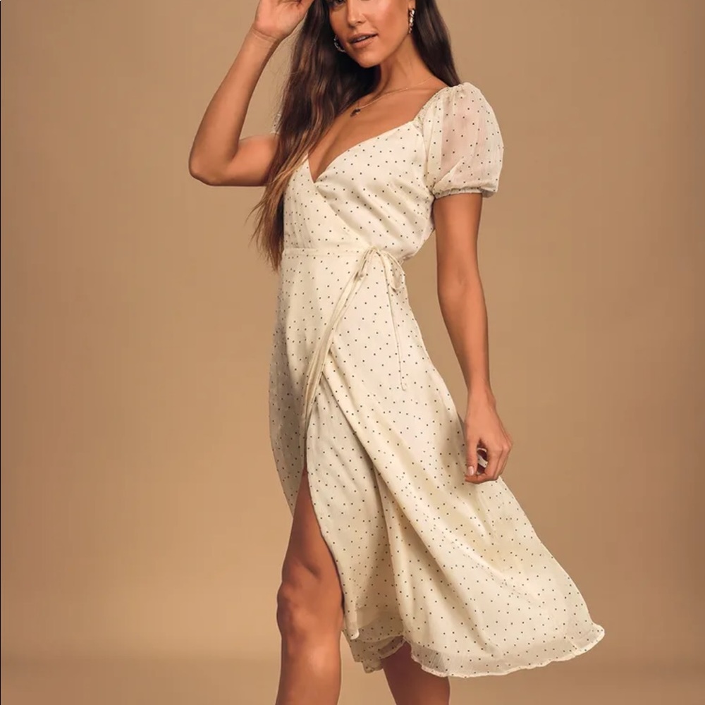 Ivory polka dot dress